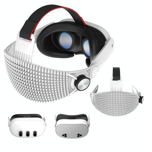 حزام رأس قابل للتعديل متوافق مع Meta Quest 3 / Quest 3S/ Quest 3S Xbox Edition - ملحق VR خفيف الوزن لتخفيف الضغط بشكل مريح، تصميم مسامي وصديق للاتكاء، أسود in Kuwait