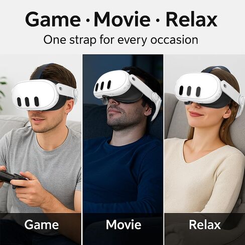 حزام رأس قابل للتعديل متوافق مع Meta Quest 3 / Quest 3S/ Quest 3S Xbox Edition - ملحق VR خفيف الوزن لتخفيف الضغط بشكل مريح، تصميم مسامي وصديق للاتكاء، أسود in Kuwait