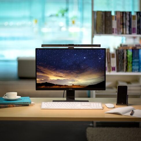 BenQ ScreenBar LED Monitor Light Bar - Auto-dimming, Adjustable Brightness and Color Temperature, No Screen Glare, Space-Saving, Eye-Care USB Monitor Lamp, Black in Saudi Arabia