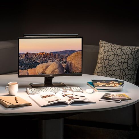 BenQ ScreenBar LED Monitor Light Bar - Auto-dimming, Adjustable Brightness and Color Temperature, No Screen Glare, Space-Saving, Eye-Care USB Monitor Lamp, Black in Saudi Arabia