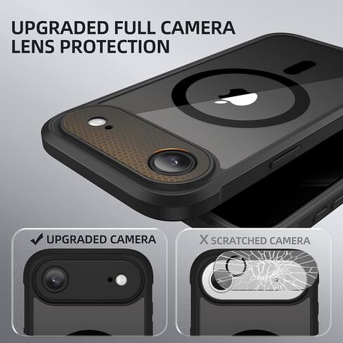 BERFY for iPhone 17 Pro Max Case, Compatible with MagSafe, Built-in Privacy Screen Protector and Camera Protection, Anti-Spy Full Body Shockproof Clear Phone Case for 17 Pro Max 6.9", Black in Kuwait