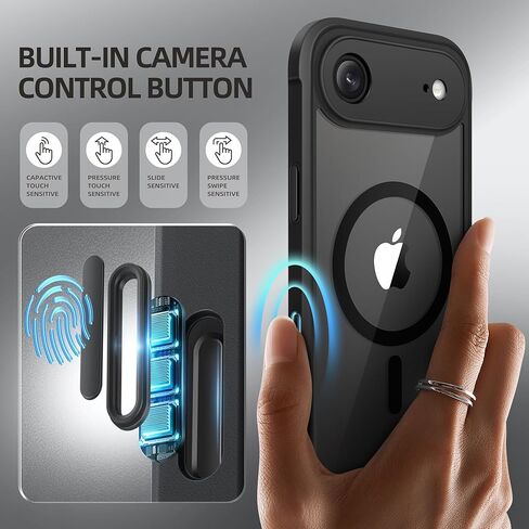BERFY for iPhone 17 Pro Max Case, Compatible with MagSafe, Built-in Privacy Screen Protector and Camera Protection, Anti-Spy Full Body Shockproof Clear Phone Case for 17 Pro Max 6.9", Black in Kuwait