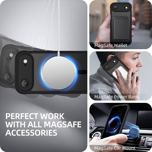BERFY for iPhone 17 Pro Max Case, Compatible with MagSafe, Built-in Privacy Screen Protector and Camera Protection, Anti-Spy Full Body Shockproof Clear Phone Case for 17 Pro Max 6.9", Black in Kuwait