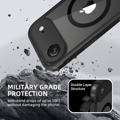 BERFY for iPhone 17 Pro Max Case, Compatible with MagSafe, Built-in Privacy Screen Protector and Camera Protection, Anti-Spy Full Body Shockproof Clear Phone Case for 17 Pro Max 6.9", Black in Kuwait