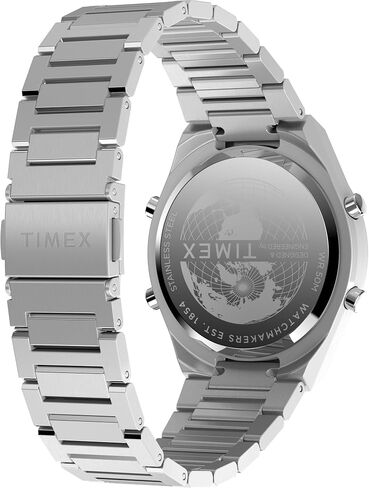 ساعة Timex للرجال 39 ملم - حزام أسود الفضة الفولاذ الفولاذ المقاوم للصدأ in Saudi Arabia