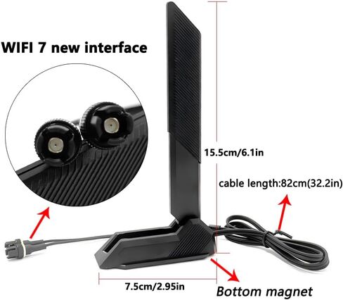 هوائي WiFi 7 2.4/5/6 جيجا هرتز لـ ASUS ROG Maximus Z790 Z890/ROG Strix B850-E B850-I B860-F B860-I X870E-E X870 X870-F X870-F X870-I Z790/TUF Gaming B850 B860M X870E X870 Z790 Z890 ألعاب ثلاثية الموجات in Kuwait