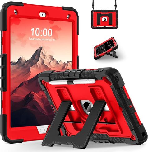 لجهاز iPad (A16) الجيل الحادي عشر/العاشر 11/10.9 بوصة 2025/2022 حافظة iPad الجيل العاشر مع حامل أقلام، غطاء عالي التحمل مقاوم للصدمات لجهاز iPad 11th/10th Gen، أسود أزرق in Saudi Arabia