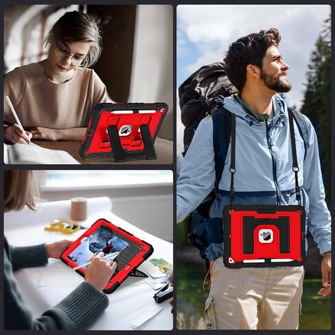 لجهاز iPad (A16) الجيل الحادي عشر/العاشر 11/10.9 بوصة 2025/2022 حافظة iPad الجيل العاشر مع حامل أقلام، غطاء عالي التحمل مقاوم للصدمات لجهاز iPad 11th/10th Gen، أسود أزرق in Saudi Arabia