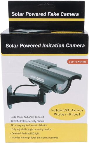 Pilipane Fake Surveillance Camera Solar Powered Dummy Security Camera with LED Flashing Light High Simulation Anti Theft Function for Home Business Office ABS Material in Saudi Arabia