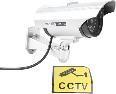 Pilipane Fake Surveillance Camera Solar Powered Dummy Security Camera with LED Flashing Light High Simulation Anti Theft Function for Home Business Office ABS Material in Saudi Arabia