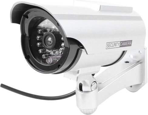 Pilipane Fake Surveillance Camera Solar Powered Dummy Security Camera with LED Flashing Light High Simulation Anti Theft Function for Home Business Office ABS Material in Saudi Arabia