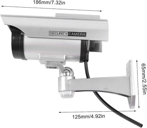 Pilipane Fake Surveillance Camera Solar Powered Dummy Security Camera with LED Flashing Light High Simulation Anti Theft Function for Home Business Office ABS Material in Saudi Arabia