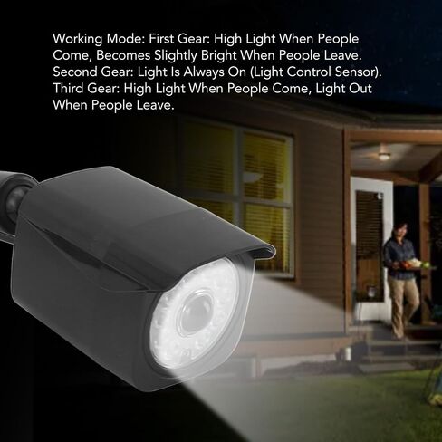 Yoidesu Dummy Cameras ضوء شمسي مع مستشعر حركة، بطارية IP65 2200 مللي أمبير في الساعة محاكاة ضوء الكاميرا الأمنية للسلامة في الفناء المنزلي في الهواء الطلق، 11 قطعة 2835 خرزة مصباح in Saudi Arabia