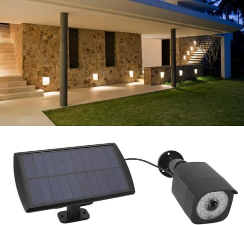 Yoidesu Dummy Cameras ضوء شمسي مع مستشعر حركة، بطارية IP65 2200 مللي أمبير في الساعة محاكاة ضوء الكاميرا الأمنية للسلامة في الفناء المنزلي في الهواء الطلق، 11 قطعة 2835 خرزة مصباح in Saudi Arabia