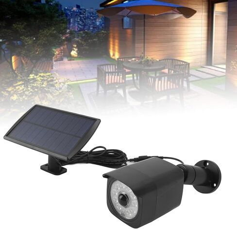 Yoidesu Dummy Cameras ضوء شمسي مع مستشعر حركة، بطارية IP65 2200 مللي أمبير في الساعة محاكاة ضوء الكاميرا الأمنية للسلامة في الفناء المنزلي في الهواء الطلق، 11 قطعة 2835 خرزة مصباح in Saudi Arabia