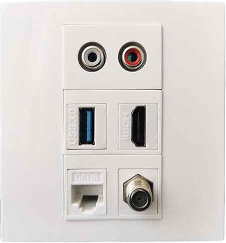 مقبس صوت أنثى U3.0 HDMI2.0 تمرير CAT6 RJ45 LAN مع موصل F لوحة حائط تلفزيون رقمية محورية in Saudi Arabia