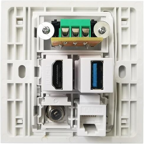 مقبس صوت أنثى U3.0 HDMI2.0 تمرير CAT6 RJ45 LAN مع موصل F لوحة حائط تلفزيون رقمية محورية in Saudi Arabia