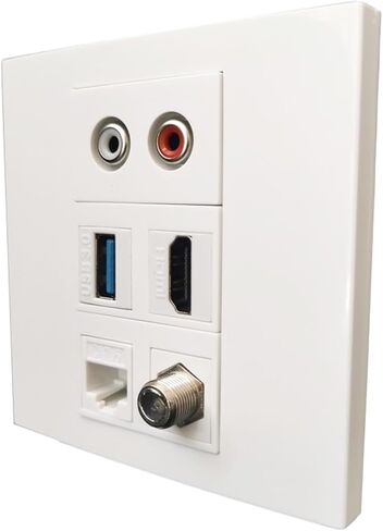 مقبس صوت أنثى U3.0 HDMI2.0 تمرير CAT6 RJ45 LAN مع موصل F لوحة حائط تلفزيون رقمية محورية in Saudi Arabia
