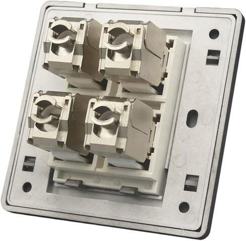 4 Groups CAT7 CAT.6A RJ45 LAN Ethernet Cable Wall Plate with 8P8C Shielded CAT6A 7 Keystone Jacks(CAT6A) in Saudi Arabia