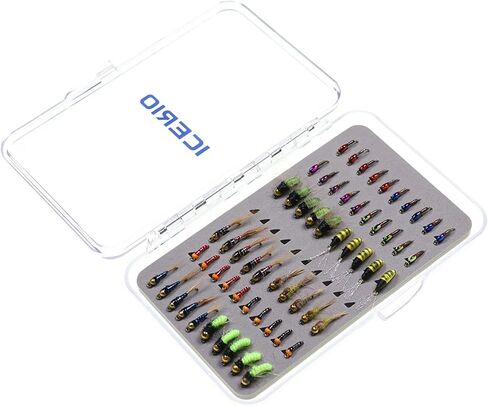 Fly Fishing Flies Kit, 60pcs Fly Fishing Lures, Dry/Wet/Streamers/Nymphs Flies, Fly Fishing Assortment Kit for Bass Trout Salmon Fishing in Saudi Arabia