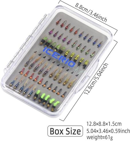 Fly Fishing Flies Kit, 60pcs Fly Fishing Lures, Dry/Wet/Streamers/Nymphs Flies, Fly Fishing Assortment Kit for Bass Trout Salmon Fishing in Saudi Arabia