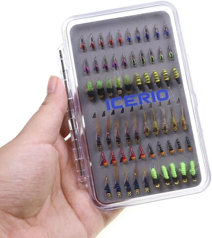 Fly Fishing Flies Kit, 60pcs Fly Fishing Lures, Dry/Wet/Streamers/Nymphs Flies, Fly Fishing Assortment Kit for Bass Trout Salmon Fishing in Saudi Arabia