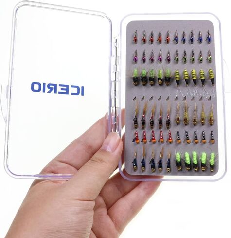 Fly Fishing Flies Kit, 60pcs Fly Fishing Lures, Dry/Wet/Streamers/Nymphs Flies, Fly Fishing Assortment Kit for Bass Trout Salmon Fishing in Saudi Arabia