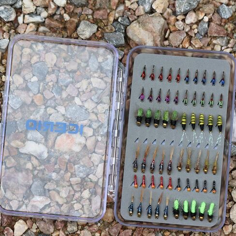 Fly Fishing Flies Kit, 60pcs Fly Fishing Lures, Dry/Wet/Streamers/Nymphs Flies, Fly Fishing Assortment Kit for Bass Trout Salmon Fishing in Saudi Arabia