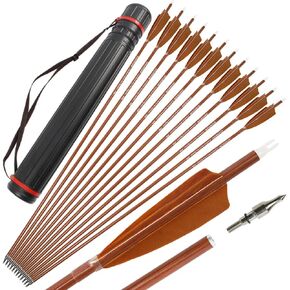 wolfman 30" Archery Carbon Arrows Spine 500 600 Hunting Arrows with 4" Turkey Feather Targeting Arrows for Compound & Recurve &Traditional Bow 6/12pcs in Kuwait