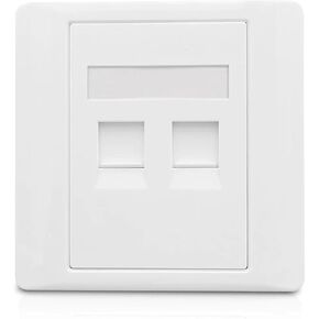 Dual Port CAT3 RJ11 Telephone Wall Plate 86x86mm Telephone Line Connector White Frame Socket in Saudi Arabia