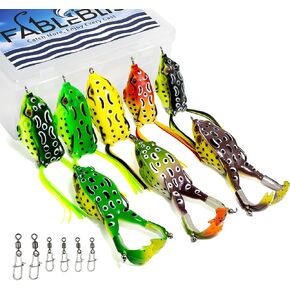 Topwater Fishing Lures Frog Lures for Bass, Fableblis 8pcs Frog Baits in 3 Multi Sizes, Artificial Soft PVC Design & Weedless Fishing Hooks for Bass Snakehead Musky, Ideal for Freshwater & Saltwater in Kuwait