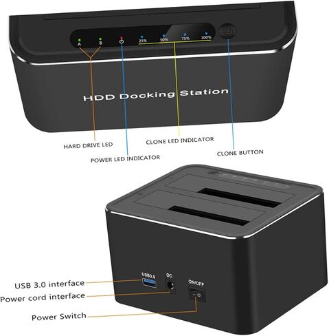 محطة إرساء القرص الصلب USB لـ SSD Uasp تدعم سهولة التوصيل والتشغيل دون اتصال بوظيفة الاستنساخ في الولايات المتحدة، تركيب أداة التوصيل حتى النقل in Kuwait
