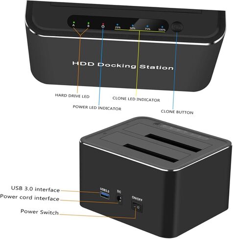 Ssd Dock Ssd إلى USB محول محطة الإرساء وظيفة استنساخ غير متصل الولايات المتحدة التوصيل in Kuwait