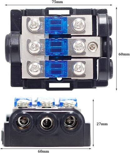 3AFS10 12V 24V 3 Way 1 in 3 Out Dustproof AFS ANS 60A Blade Automotive Panel Mount Auto Car Fuse Holder in Saudi Arabia