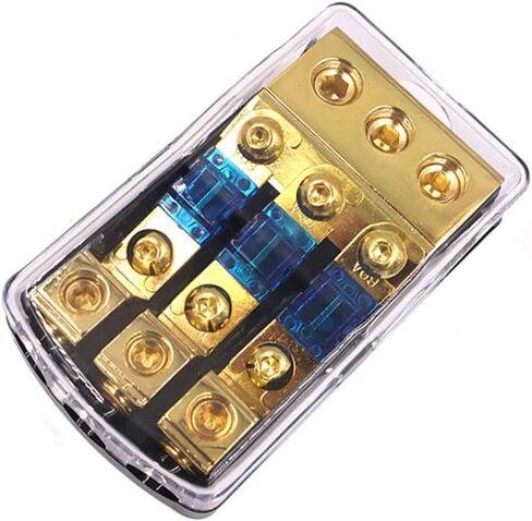 1PCS Zinc Alloy Car Audio Truck Audio Amplifier Circuit Stereo Audio AFS Style Retrofit Fuse Adapter Car 60A Fuse Fuse Splitter(1 in 2 Out) in Saudi Arabia