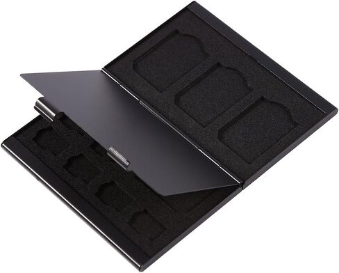 SD Card Holder, Aluminum Metal Card Case, Double Layer 12 Slots Portable Holder Case for SD Card or TF Card Memory Card Holder (Black) in Saudi Arabia