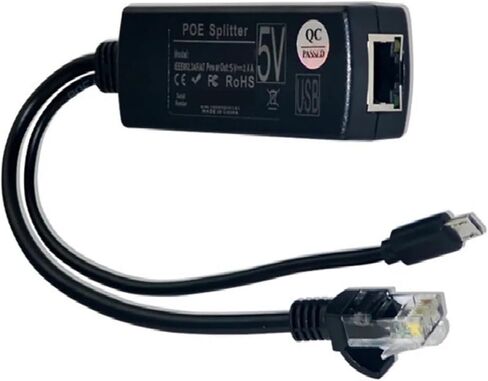 Gigabit POE Splitter 10/100/1000Mbps 48V to 5V/12V USB/Type-C/DC Power Over Ethernet(Micro USB 5V 2A,100Mbps) in Saudi Arabia