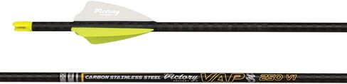 Victory Archery VAP SS 0.166" 200/250/300/350/400 Spine Micro Diameter Carbon Hunting Arrow Vane Fletched 6 Pack in Kuwait
