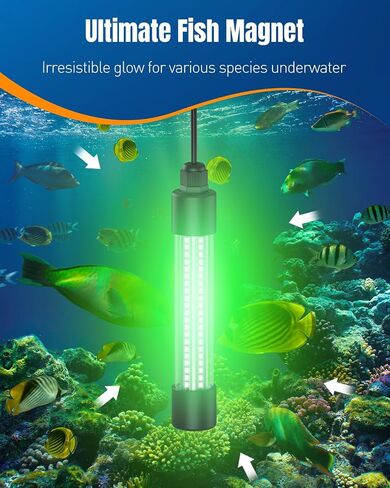 Pawfly Underwater Fishing Light Compatible for Dewalt 20V Battery（Not Included）, IP68 Waterproof LED Green Light Fishing Attracting,1300 LM Submersible Fish Attractor for Boats、Docks, Night Fishing in Saudi Arabia