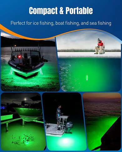 Pawfly Underwater Fishing Light Compatible for Dewalt 20V Battery（Not Included）, IP68 Waterproof LED Green Light Fishing Attracting,1300 LM Submersible Fish Attractor for Boats、Docks, Night Fishing in Saudi Arabia