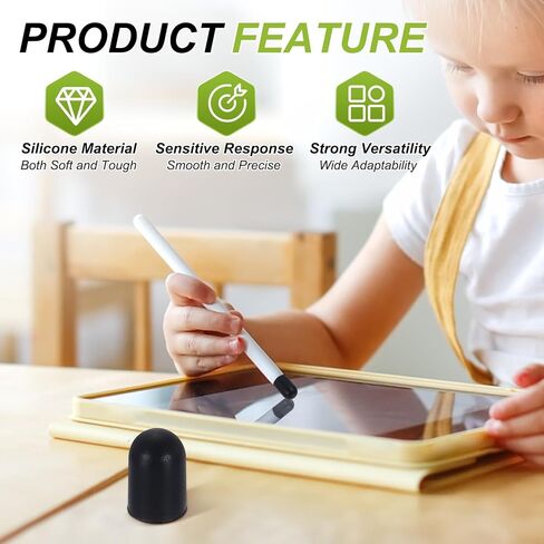 PATIKIL 6.5mm (0.26") Stylus Pen Tips, 50Pcs Conductive Rubber Capacitive Touch Screen Pens Tip for Mobile Phones Computers Tablets E-Readers Smart Drawing Boards, Black in Saudi Arabia
