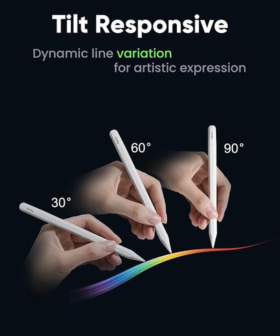 Pencil USB-C for iPad(2018-2025): Magnetic wireless Charging for iPad Pro 11"(1-4th), 12.9"(3-6th), Air(4/5th), Mini 6th. Slide-Switch, Hidden-Port Stylus with Tilt Sensitivity & Palm Rejection in Saudi Arabia