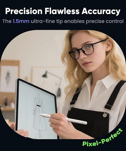 Pencil USB-C for iPad(2018-2025): Magnetic wireless Charging for iPad Pro 11"(1-4th), 12.9"(3-6th), Air(4/5th), Mini 6th. Slide-Switch, Hidden-Port Stylus with Tilt Sensitivity & Palm Rejection in Saudi Arabia