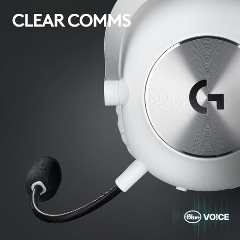 سماعة الألعاب اللاسلكية Logitech G PRO X 2 Lightspeed: ميكروفون بوم قابل للفصل، محركات جرافين 50 مم، سماعة رأس DTS:X 2.0—7.1 محيطية، بلوتوث/USB/3.5 مم Aux، للكمبيوتر الشخصي، PS5، PS4 - أبيض (متجدد) in Saudi Arabia