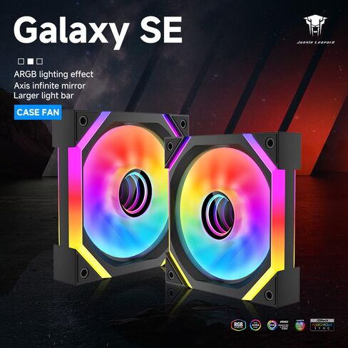 Jungle Leopard Prism6 MAX X3 120mm ARGB PC Case Fan - 3 جوانب مرآة لا نهائية ومحور مرآة لا نهائية تأثير الضوء، 800-1850±10% RPM 120mm PWM Case Fan لحافظة الكمبيوتر (عبوة ثلاثية سوداء عكسية) in Kuwait
