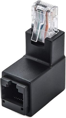 محول إيثرنت بزاوية يمنى - Cat5e/Cat6 RJ45 90° & 270° موصل بزاوية لأعلى/لأسفل (أنثى إلى ذكر) لإعدادات الشبكة الموفرة للمساحة in Saudi Arabia