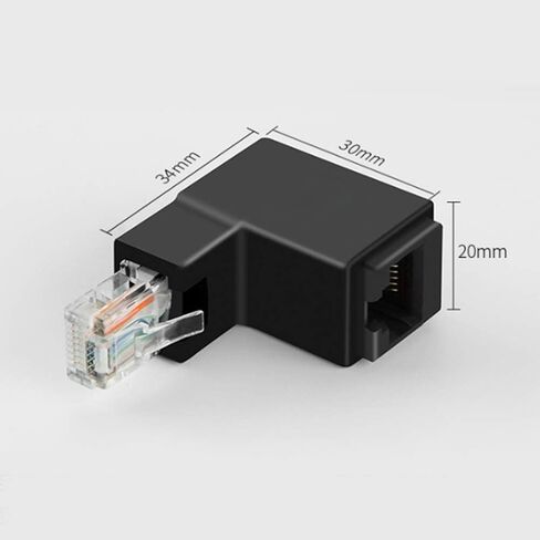 محول إيثرنت بزاوية يمنى - Cat5e/Cat6 RJ45 90° & 270° موصل بزاوية لأعلى/لأسفل (أنثى إلى ذكر) لإعدادات الشبكة الموفرة للمساحة in Saudi Arabia