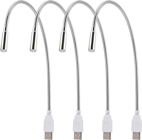4 قطعة لوحة مفاتيح USB ضوء ليلي مرن معقوفة مصباح كمبيوتر للعناية بالعين مصباح قراءة LED محمول للكمبيوتر المحمول وغرفة النوم والتخييم in Saudi Arabia