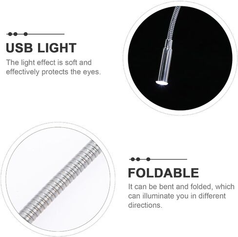 4 قطعة لوحة مفاتيح USB ضوء ليلي مرن معقوفة مصباح كمبيوتر للعناية بالعين مصباح قراءة LED محمول للكمبيوتر المحمول وغرفة النوم والتخييم in Saudi Arabia