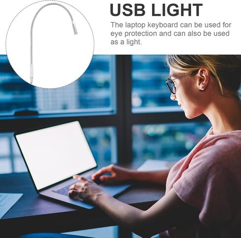 4 قطعة لوحة مفاتيح USB ضوء ليلي مرن معقوفة مصباح كمبيوتر للعناية بالعين مصباح قراءة LED محمول للكمبيوتر المحمول وغرفة النوم والتخييم in Saudi Arabia